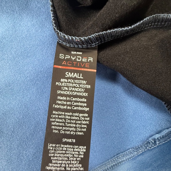 Spyder Men's Quarter Zip Pull-Over Shirt, SET OF 2, NWT, Blue, Maroon Sz S - Picture 9 of 16